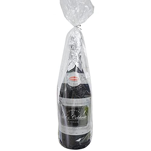 HOGAR Y MAS Cañon de Confeti Plateado Original Cava, Botella Confetti Champán. Purpurina Fiestas, 5 Metros de Altura 350 gr