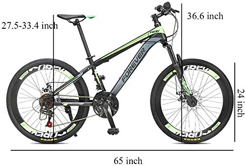 HQQ Bicicletas de montaña, 24 niños Velocidad Doble Disco de Freno de Bicicleta de montaña, el Marco de Acero de Carbono de Alta, Niños Niñas Hardtail Bicicleta de montaña, 24 Pulgadas