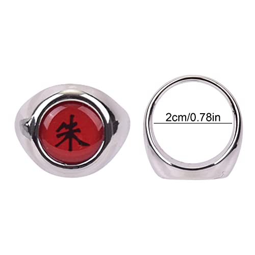 I3C Anime 10pcs Anillos de Akatsuki, Accesorios para Cosplay Disfraz de Itachi Uchiha Pain para Hombres Mujeres y Fan de Akatsuki