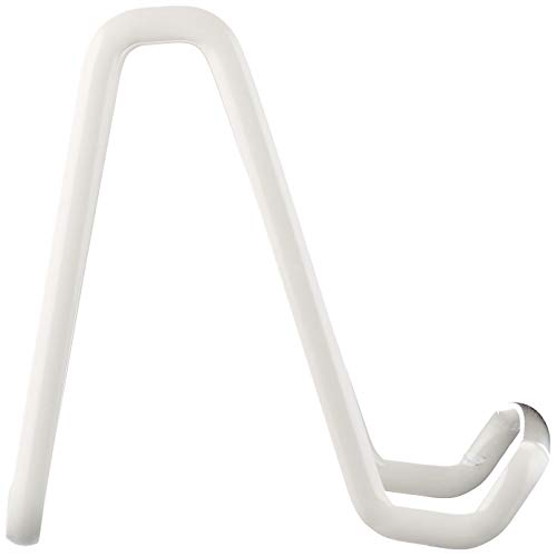 iDesign Atril para libros de cocina, pequeño soporte para platos, libros y fotos de metal, práctico mini caballete para sujetar libros de recetas, blanco