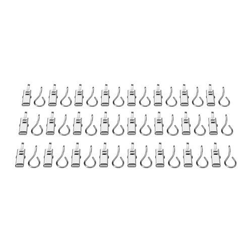 Ikea Riktig Stainless Steel Curtain Hook with Clip, 24 Count