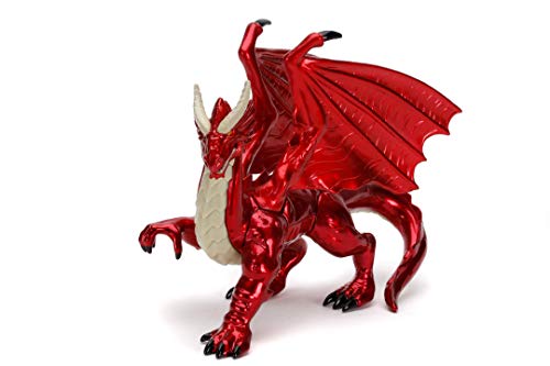 Jada Toys- Dragones y Mazmorras NanoFiguras 4cm, En Metal, Enano Clérigo, Elfo Rogue, Tiefling Paladin, Guerero Humano, Dragón Rojo, Ideal para Coleccionsimo
