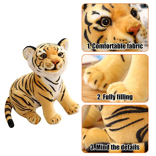 JAWSEU Tiger Giant Leones y Otros felinos Grandes Juguete de Pluche, Tigre bebé de Peluche Almohada de muñeca de Tiger Regalo Juguete Suave Juguete de Peluche para Mascotas Peluche de Animal ,33 CM