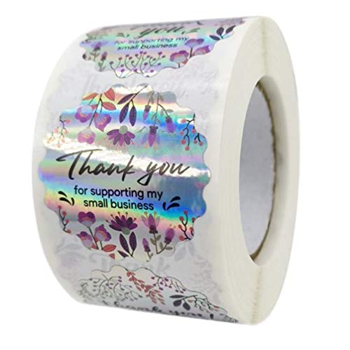 jojofuny 1 Rollo/500 Piezas Gracias Pegatinas Etiquetas para Regalos Bolsas Sobres Tiendas de Artesanía