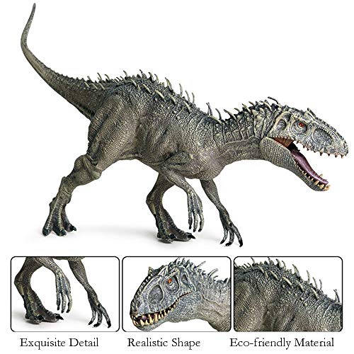 JOKFEICE Dinosaurio de Juguete Grande Tyrannosaurus Rex Realista Animal Figuras Proyecto de Ciencia, Torta, cumpleaños para niños(Gris)