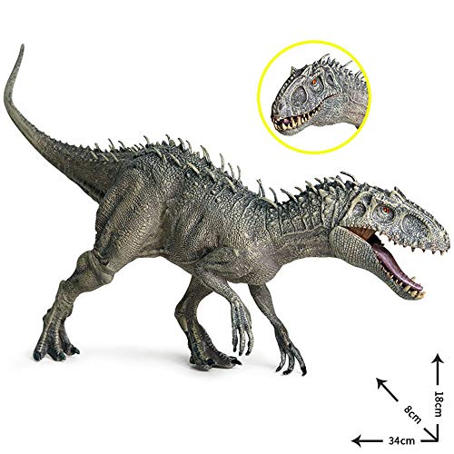 JOKFEICE Dinosaurio de Juguete Grande Tyrannosaurus Rex Realista Animal Figuras Proyecto de Ciencia, Torta, cumpleaños para niños(Gris)