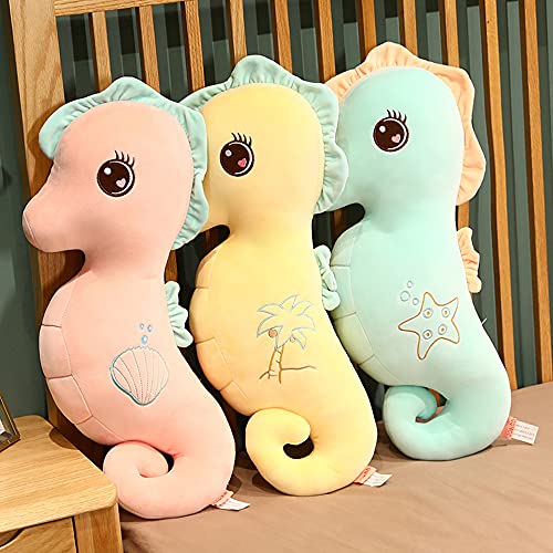 Juguete de peluche de caballito de mar para regalos de bebé y niños 11.8"/30cm (amarillo)