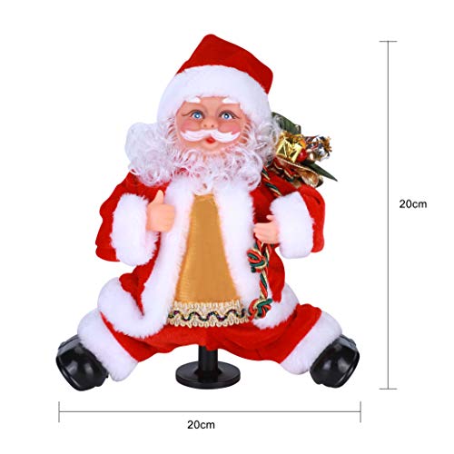 Juguete musical de Papá Noel, juguete de Navidad eléctrico de peluche muñecas, Navidad, baile, cantar, Swinging Santa Druce,wiggle hip, gira, decoración de Navidad, casa