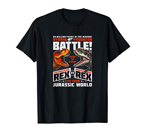 Jurassic World Indominus Rex & T-Rex Fight Night Flyer Camiseta