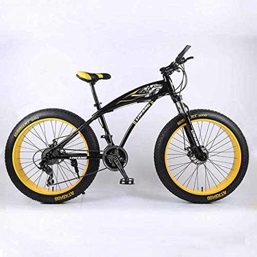 JYTFZD WENHAO Bicicleta de montaña de 24"/ 26" de 27", Bicicleta de Nieve de Rueda Grande, Freno de Disco Doble, Tenedor Frontal Absorbente de choques Fuerte, Bicicleta de Playa Fuera de Carretera