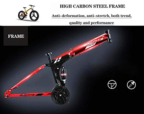 JYTFZD WENHAO Bicicletas de montaña for Hombres, Moto de Nieve Hardtail de neumáticos de 26 Pulgadas, Moto de Nieve de Doble suspensión y Tenedor de suspensión All Terreno Montaña Bicicleta Adulto