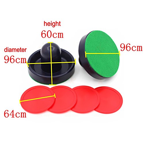 JZK Juego Hockey Aire para Mesa, 4pcs 96mm empujadores + 4pcs 94mm fieltros + 8 pcs Discos, niños y Adultos favores Fiesta cumpleaños Rellenos Bolsas Fiest