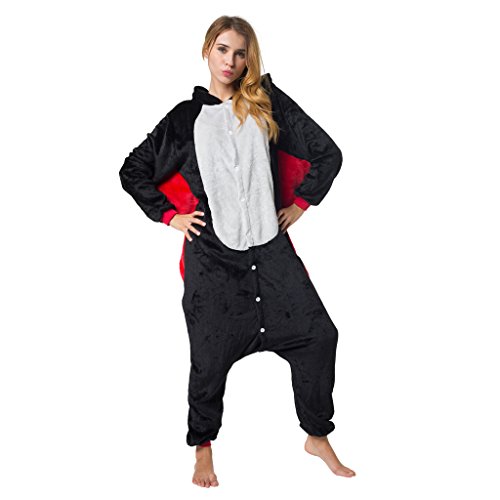 Katara-(10+ Modelos) Kigurumi Pijamas Disfraz Animal Halloween Adultos, Color murciélago, Talla 165-175cm (1744)