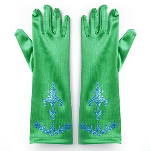 Katara 1098 - Guantes de Princesa - Accessorio de Disfraz Halloween, Carnaval, Cumpleaños - Niñas de 2-9 Años, Verde