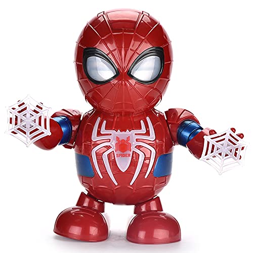 kepos Baile Música Vengadores Iron Man Robot Juguete Linterna LED Tony Stark Ironman Figuras de Acción Juguetes Electrónicos para Niños Regalo Baile Iron Man Dance Hero Robot (Spiderman)