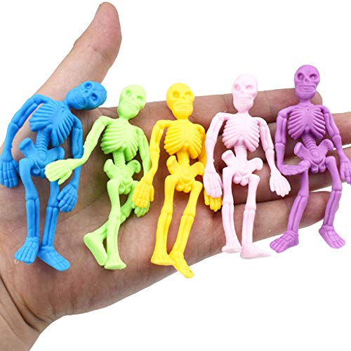KERDEJAR 5 unids/Set muñeca de Calavera TPR Esqueleto Zombi Juguetes elástico Suave no tóxico niños Juguete Alivio del estrés Modelo antiestrés decoración Divertida apretón