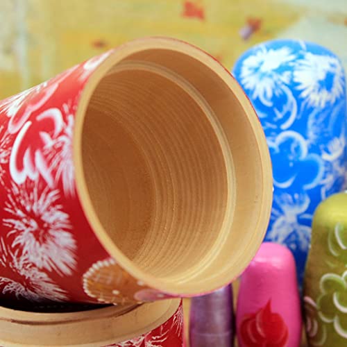 KJYR Matryoshka, Colorido Amor muñecas de anidación, cumpleaños, Juguetes for niños 7pcs apilando muñecas, de Madera, 6.7", decoración del hogar Regalos creativos