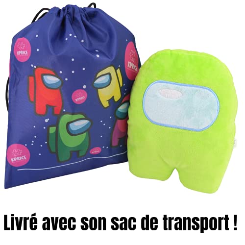 KPRICE Among US – Peluche verde – Tamaño 20 cm – Bonita – Juguete Emotion – Muñeca animal suave – Figura de muñeca Parmi Nosotros – Plush niño adulto – Se entrega en una bolsa de transporte original