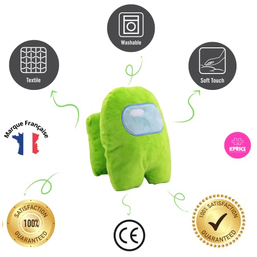 KPRICE Among US – Peluche verde – Tamaño 20 cm – Bonita – Juguete Emotion – Muñeca animal suave – Figura de muñeca Parmi Nosotros – Plush niño adulto – Se entrega en una bolsa de transporte original
