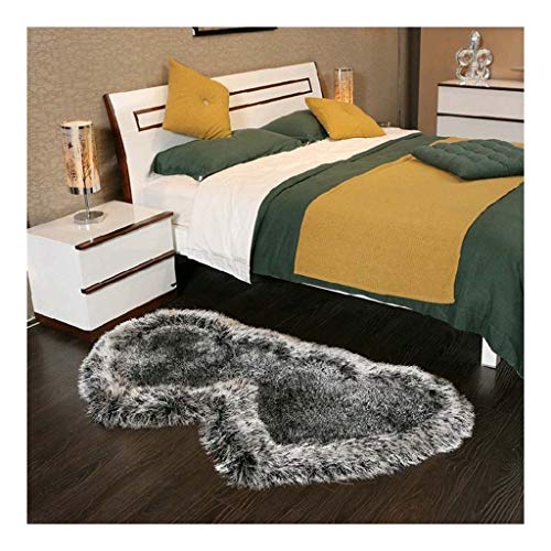 La alfombra Shaggy en Forma de corazón mullidas Amortiguador de Asiento del cojín de salón sofá Silla Suelo HAODAMAI (Color : B, Size : 70x140cm)