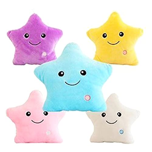 LANCHEN, Almohada de Tiro de Estrella LED Realista de 13 Pulgadas, Regalo para decoración, cojín de Estrella, Juguete de Felpa para decoración de casa de muñecas, Juguete de Peluche Suave