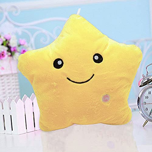LANCHEN, Almohada de Tiro de Estrella LED Realista de 13 Pulgadas, Regalo para decoración, cojín de Estrella, Juguete de Felpa para decoración de casa de muñecas, Juguete de Peluche Suave