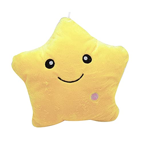 LANCHEN, Almohada de Tiro de Estrella LED Realista de 13 Pulgadas, Regalo para decoración, cojín de Estrella, Juguete de Felpa para decoración de casa de muñecas, Juguete de Peluche Suave