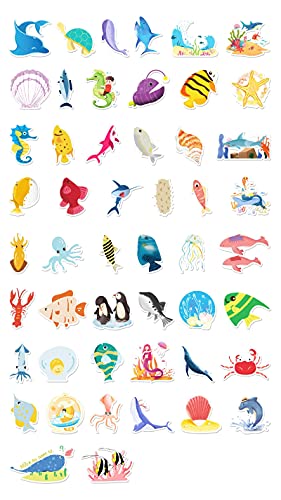 Later Etiquetas engomadas de graffiti de dibujos animados marinos refrigerador del coche del ordenador portátil Amazon AliExpress pegatinas decorativas 50PCS