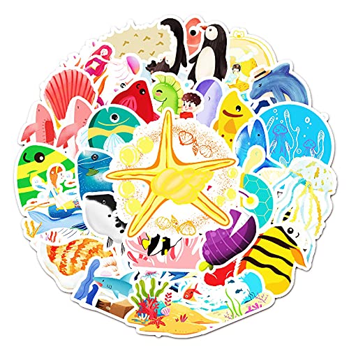 Later Etiquetas engomadas de graffiti de dibujos animados marinos refrigerador del coche del ordenador portátil Amazon AliExpress pegatinas decorativas 50PCS