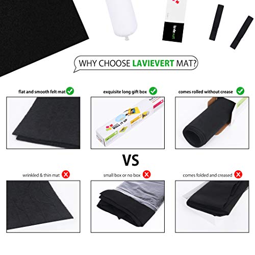 Lavievert Black Felt Mat for Puzzle Storage Puzzles Saver, Long Box Package, No Folded Creases, Environmentally Friendly by Lavievert
