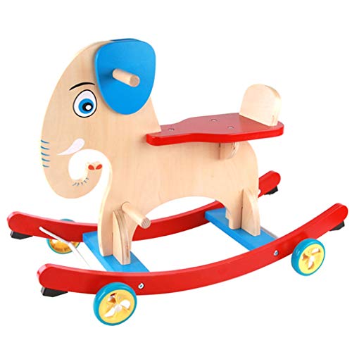 LCSHAN Caballo Mecedora Caballo Mecedora troyano de Madera Maciza de 12-18 Meses bebé Caballo Mecedora de Madera de 10-11 Meses bebé