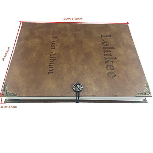 Lelukee Portamonete per collezionisti, Album di banconote Contiene 240 banconote + 150 Tasche per monete, banconote monete mobiliario conmemorativo por álbum raccolta en Pelle Resistente all'umidità