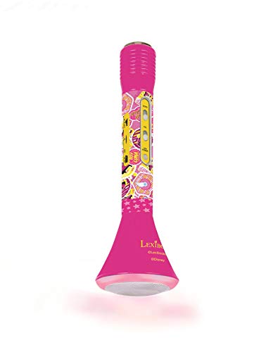 Lexibook-MIC200SL Luna Karaoké Micro Bluetooth diseño femenino, Micrófono para cantar con altavoz integrado y función de eco, batería recargable, Rosa/Amarillo, MIC200SL (Mattel