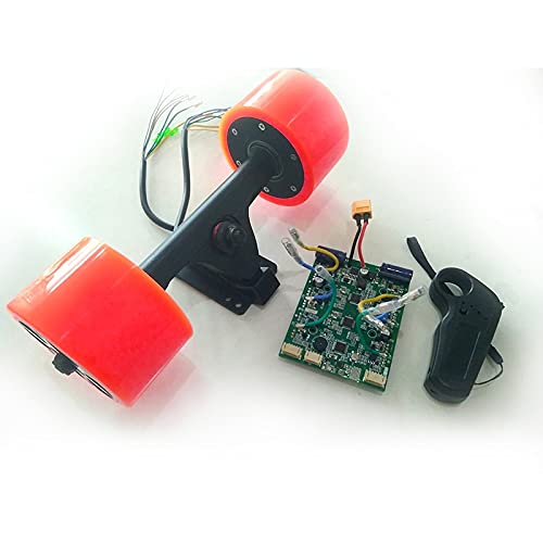 LIBAISI Monopatín eléctrico 24V 36 voltios Dual Motor 75mm 350 W Carro de Motor perforante para 2 Motores con Control Remoto Dos Drive Four Drive Pieza de patinetas ( Color : Red Kit )
