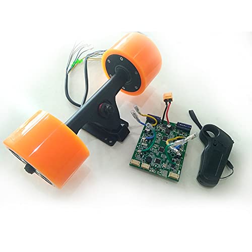 LIBAISI Monopatín eléctrico 24V 36 voltios Dual Motor 75mm 350 W Carro de Motor perforante para 2 Motores con Control Remoto Dos Drive Four Drive Pieza de patinetas ( Color : Orange Kit )