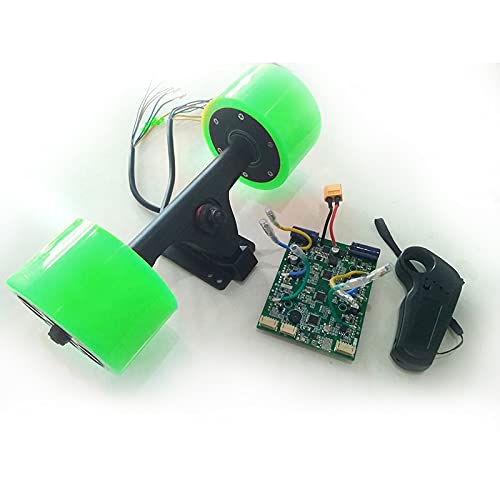 LIBAISI Monopatín eléctrico 24V 36 voltios Dual Motor 75mm 350 W Carro de Motor perforante para 2 Motores con Control Remoto Dos Drive Four Drive Pieza de patinetas ( Color : Green Kit )
