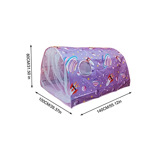 lineEUbea Tienda de campaña para niños – Tienda de campaña espacial para cama infantil, tienda de campaña espaciosa y resistente con mosquitero y bolsa de transporte, adecuado para cama doble