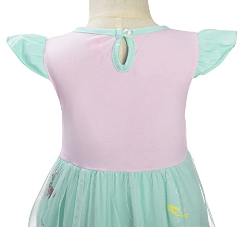 Lito Angels Disfraz de Sirenita Princesa Ariel para Niñas Pequeña, Sirena Vestido de Tul Falda Tutu, Talla 4-5 años, Verde 266