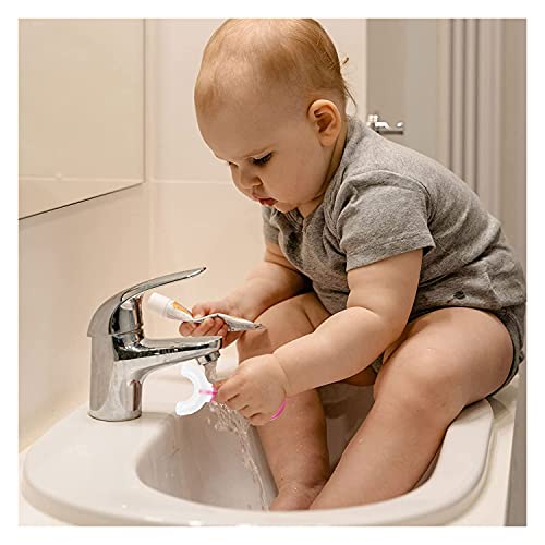 LIXBD Cepillo de dientes en forma de U para niños, herramienta de limpieza de dientes de silicona suave para limpiar los dientes de los niños, regalos de los niños, azul (color: rosa)