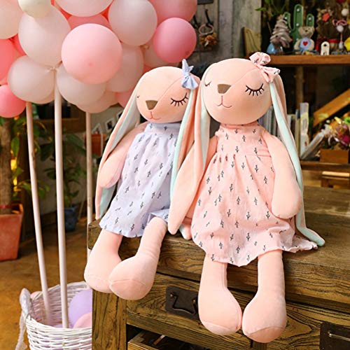 LLan Larga Linda de la Historieta Orejas de Conejo de la muñeca de la Felpa Suave Juega for los niños del Conejo el Dormir del compañero de Peluche Animales de Peluche Juguetes bebés (Color : Pink)
