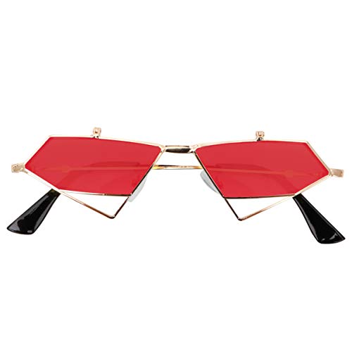 LUOEM Gafas de Sol Steampunk Moda Estrangular Gafas de Moda Gafas de Sol Gafas Favores de Fiesta Rojo
