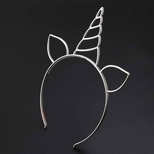 Lurrose 7 Piezas Cuerno de Unicornio Diadema de Oreja Banda de Cumpleaños Cuerno Accesorio para Niñas (Color Mezclado)