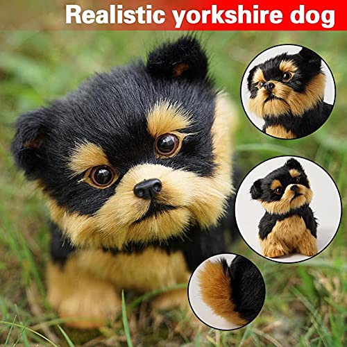 LYNLYN Juguetes Blandos Yorkshire Terrier simulación Juguete Animal Modelo Lindo Yorkshire Terrier Realista Peluche Juguete Juguete decoración de Juguete Liyannan