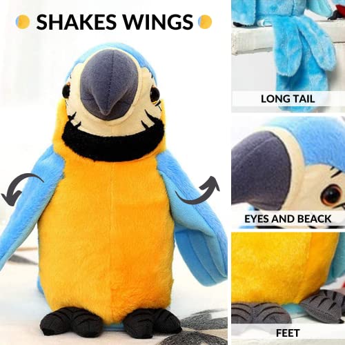 MAGIC SELECT Loro Parlante Que Repite Sonidos. Loro Peluche de Felpa Juguete Interactivo Que Reproduce Voz. Regalo para niños y bebés.