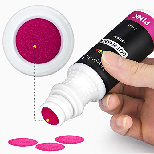 Magicfly Dot Rotuladores Lavables 12 Colores, Marcadores con Punta de Esponja Redonda, Pintura Lavable para Niños, con Cuaderno de Dibujos