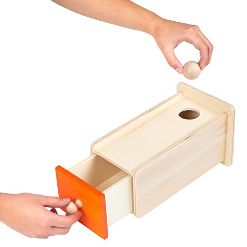 Malagaita - Caja de permanencia con Bandeja Larga - Juguete de Madera Montessori - a Partir de 6 Meses o 1 año