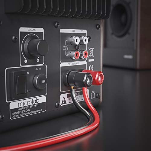 MANAX – Cable de Altavoz (2 x 2,5 mm² Rojo/Negro 30 m Anillo