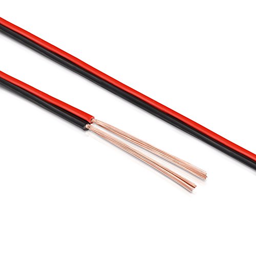 Manax - Cable para altavoces (2 x 1,5 mm², 30 m), color rojo y negro