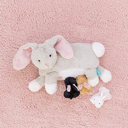 Manhattan Toy Animal de Peluche de Conejo NOLA de Lactancia con 3 conejitos