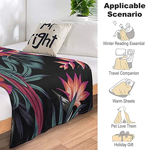 Manta Bebe Loro Y Flor Manta De Franela Suave Y Confortable para Dormir Cuna/Cochecito/Cesta De Moisés/Viaje 150×200cm